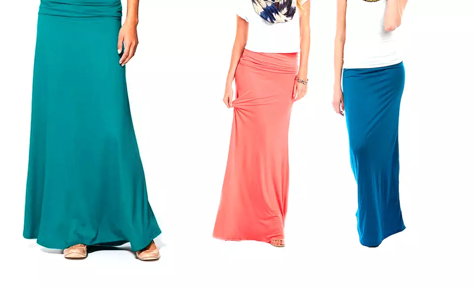 Plus-Size Fold-Over Maxi Skirts. Multiple Styles Available. Free Returns. - Primary Image