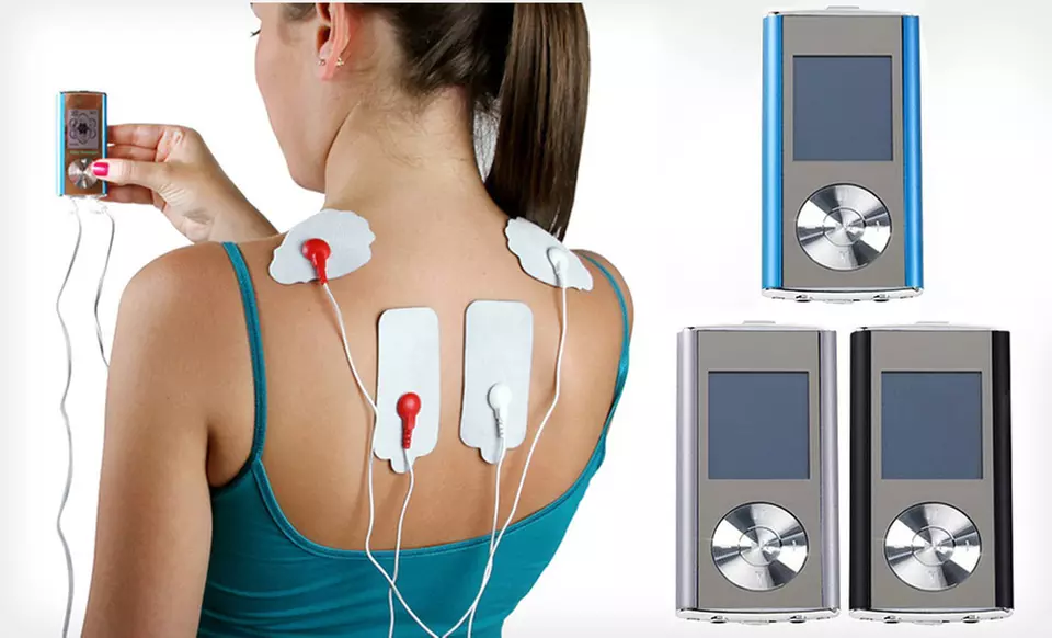 8-Mode Digital Pulse Massager in Blue, Black, or Silver with or without Combo Set. Free Returns. - Primary Image