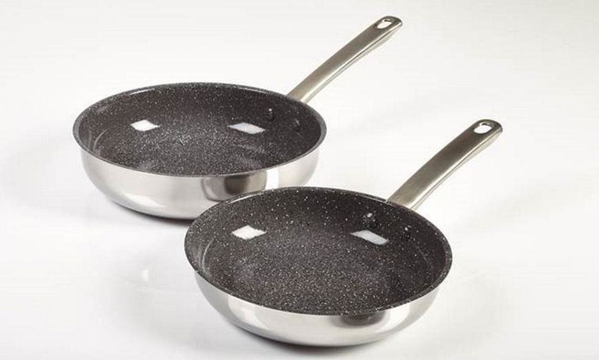 Image 1: Two-Pc Durastone Frying Pan Set