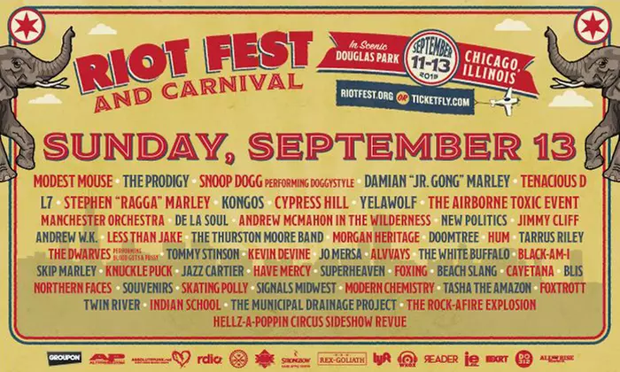 Exclusive Pre-Sale: Riot Fest with No Doubt, System of a Down, Modest Mouse, Faith No More, and More, September 11–13  - Second Medium