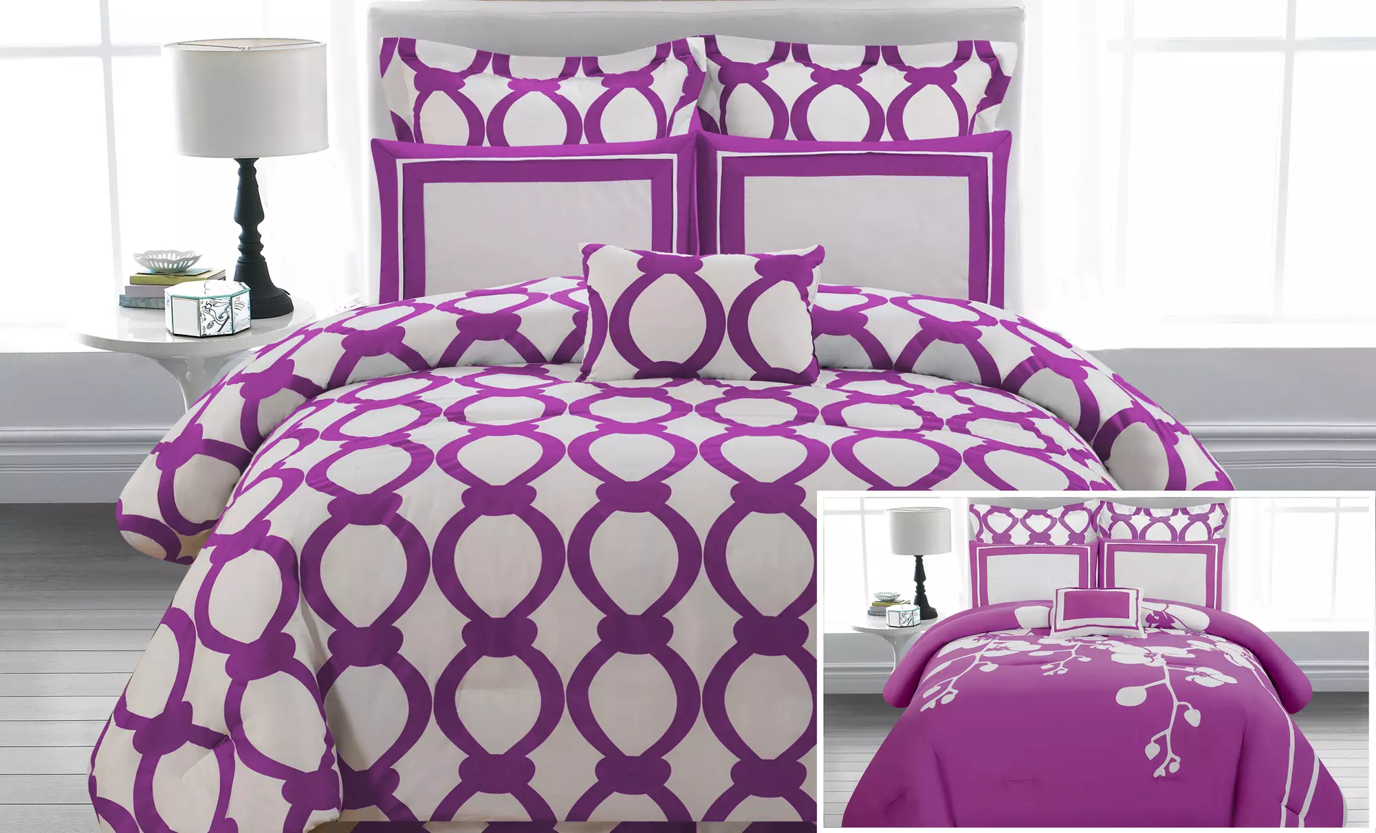 7-Piece Reversible Comforter Set. Multiple Options Available from $69.99–$79.99. Free Returns. - Second Medium