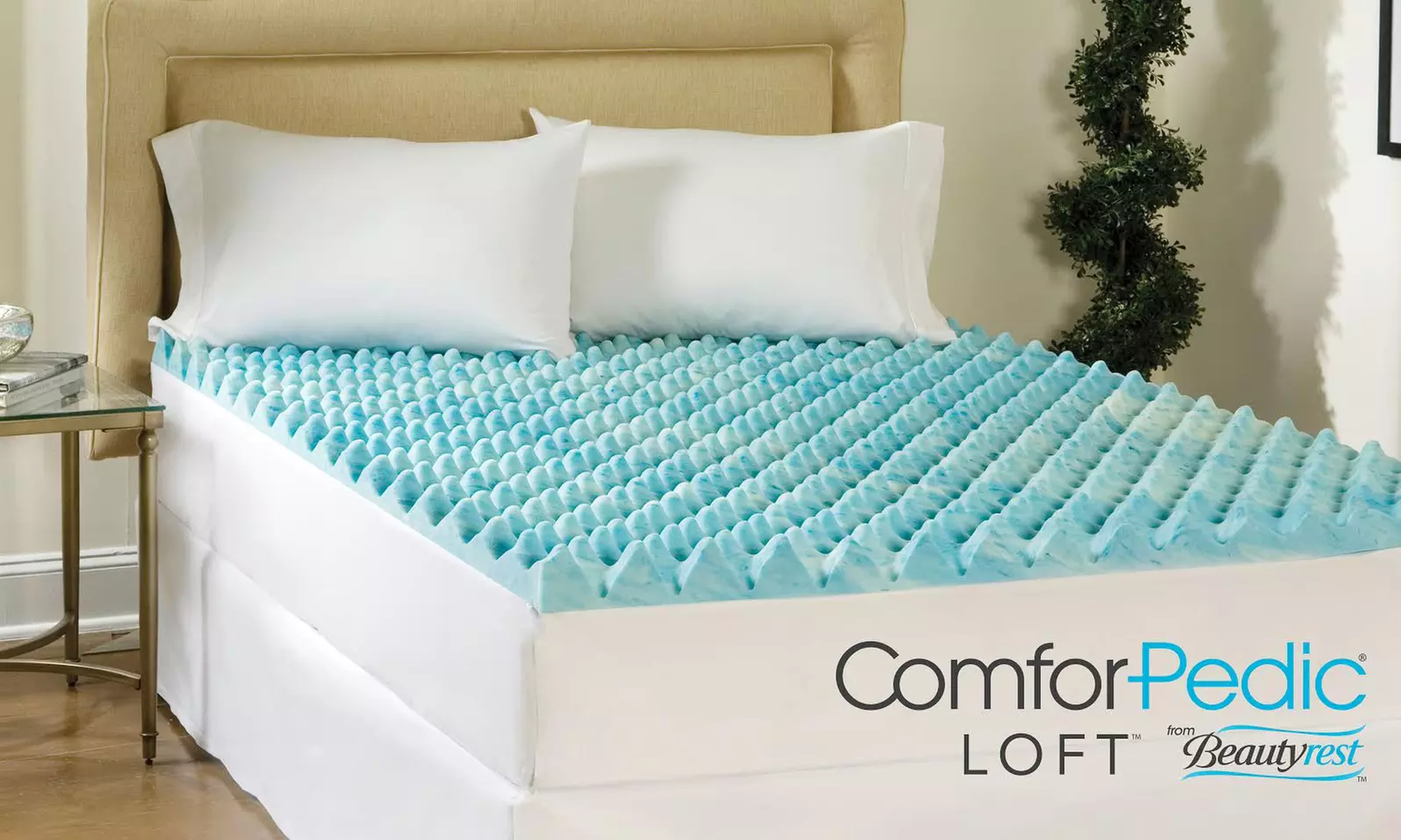 Beautyrest 1.5" Reversible Gel Memory Foam Mattress Toppers - Primary Image