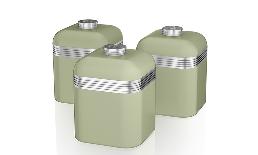 Image 4: Swan Retro Set of 3 Canisters