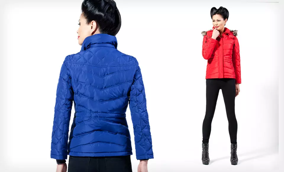 Kenneth Cole Women’s Down Fill Hooded Jacket or Coat (Up to 75% Off). 25 Options Available. Free Shipping and Returns. - Second Medium