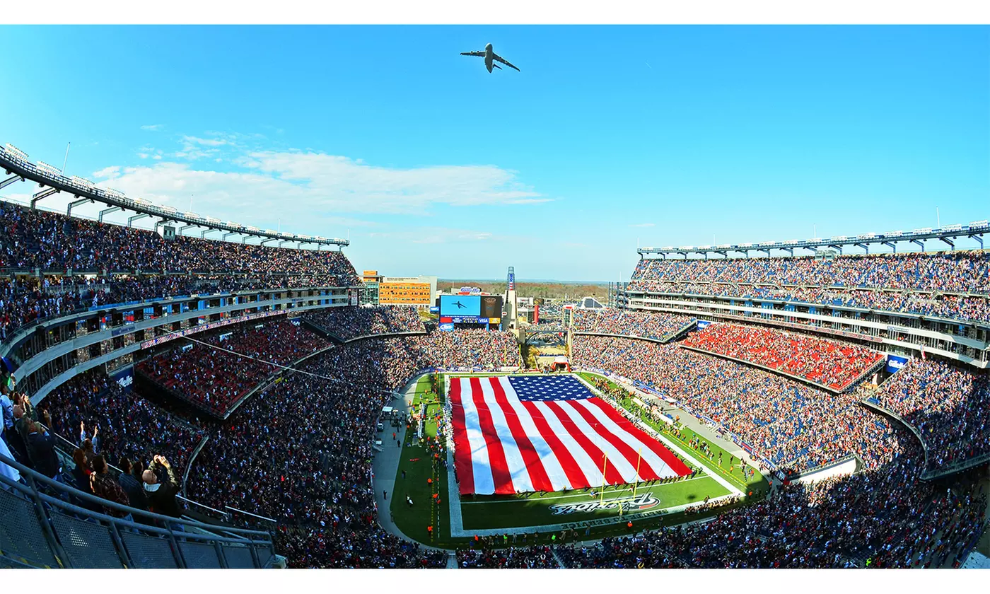 40"x22" New England Patriots Panoramic Stadium Gallery-Wrapped Canvas Print - Image 6