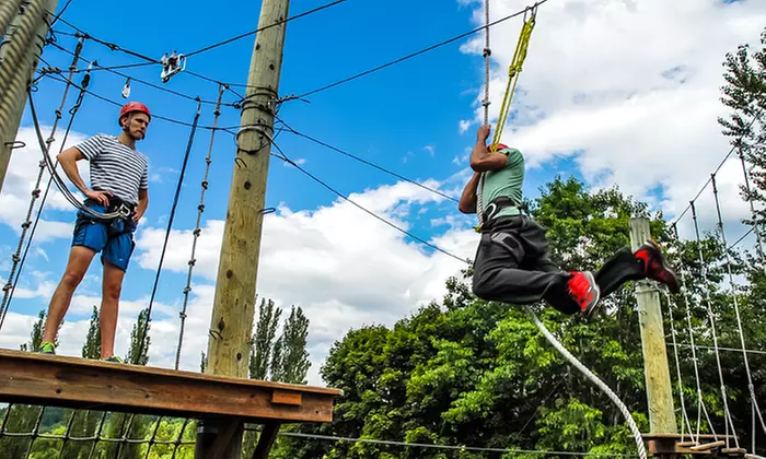 $59 for a 2.5-Hour Aerial-Adventure-Park Package with Wine Tasting from Adventura ($100 Value)  - Primary Image
