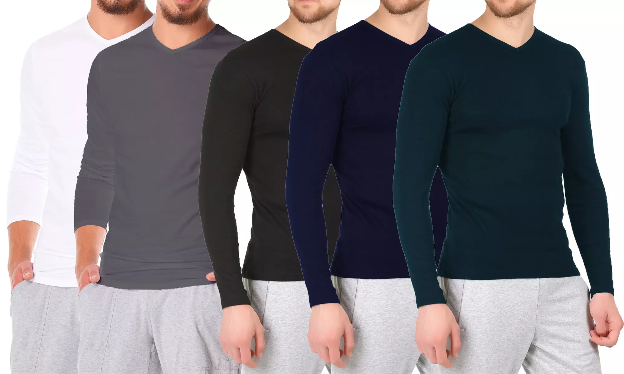 Lot de 5 sous-pulls thermiques col V