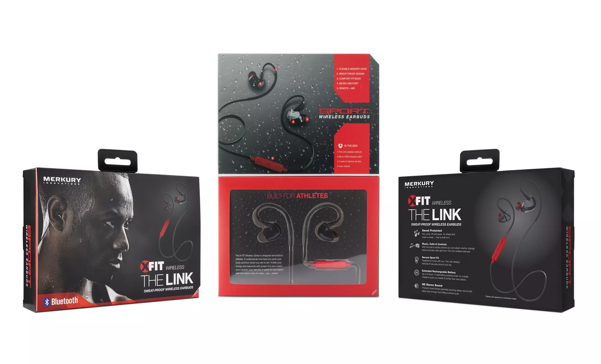Merkury Innovations Link Wireless Sweat-Proof Bluetooth Earbuds with Microphone - Second Medium