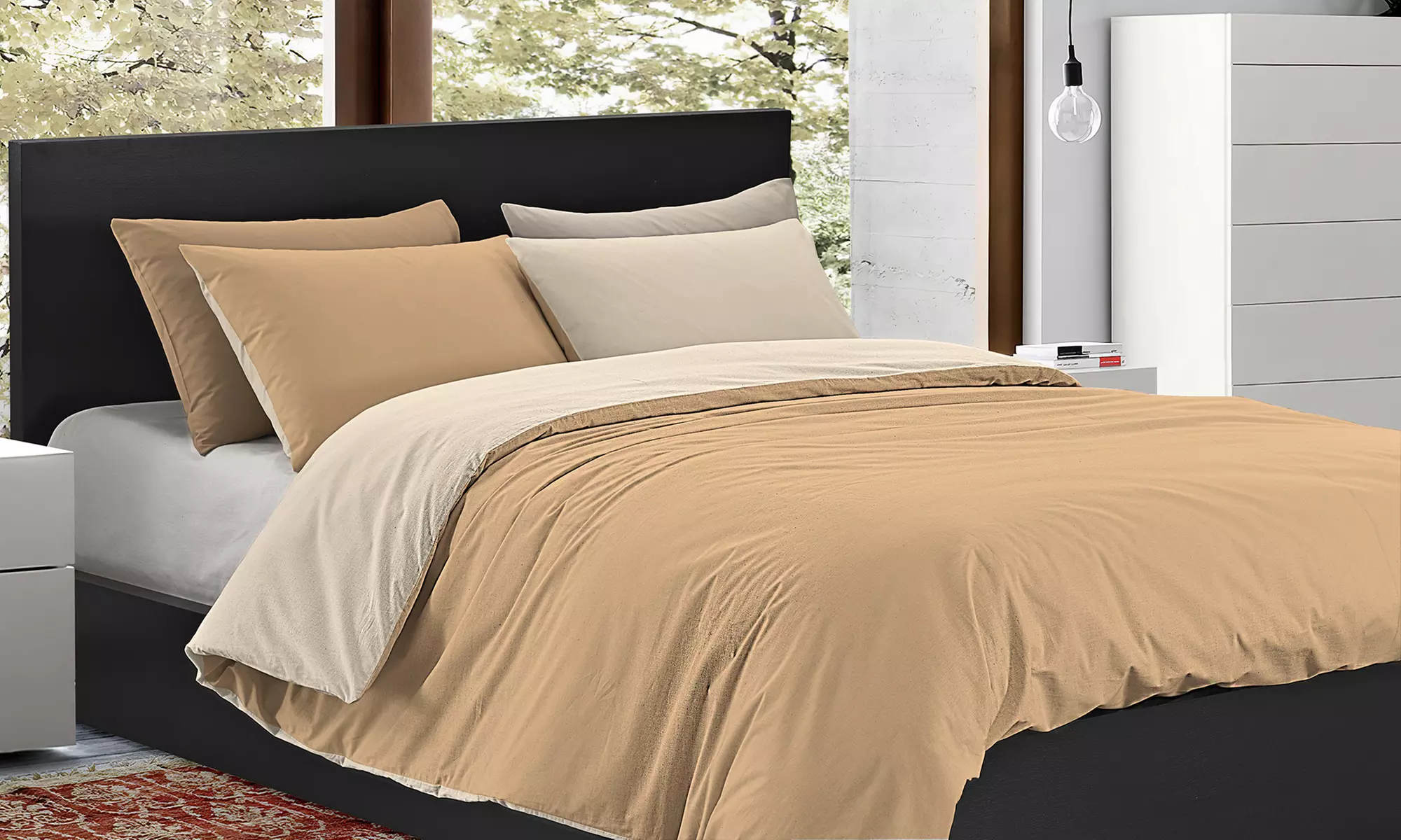 Copripiumino bicolore matrimoniale