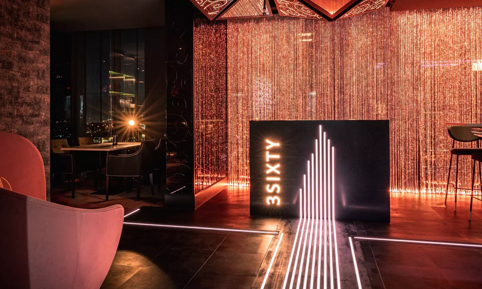 2-Course Dining & Cocktails for 2–4 People with Live Music at 3Sixty