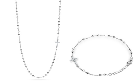 Ensemble de collier et bracelet de chapelet ornés de cristaux Swarovski®