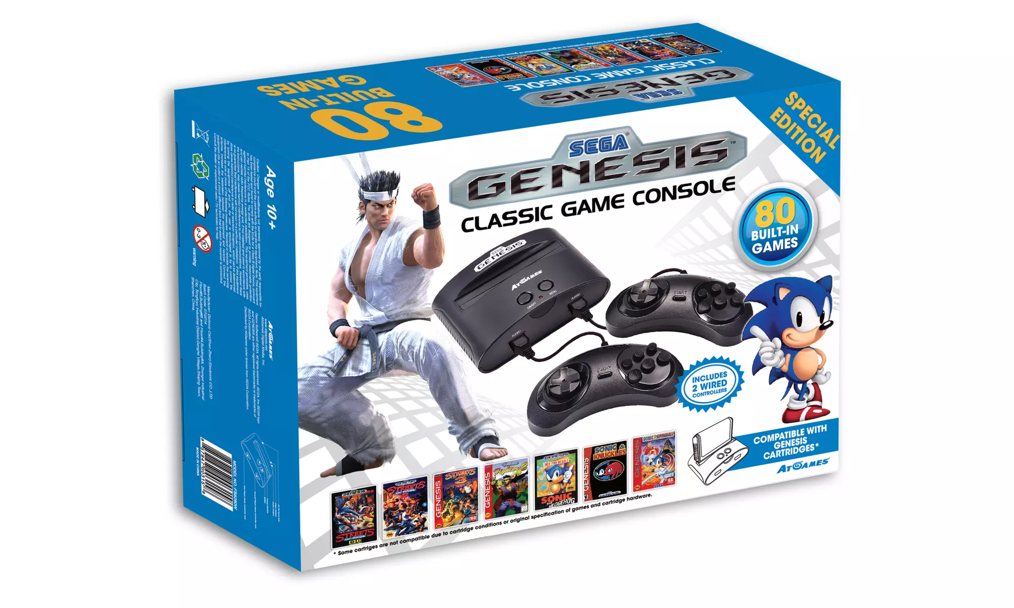 Sega Genesis Classic Game Console with 80 Built-In Game and 2 Wired Controllers - Primary Image