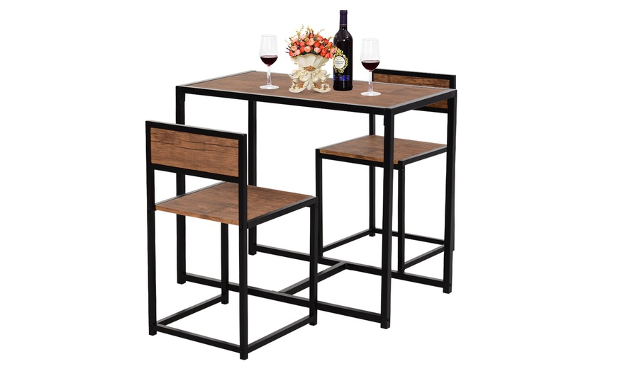 Image 3: Industrial Dining Table Stool Set