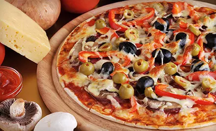 $14 for a Large Pizza with One Appetizer and Two Drinks for Two at Straw Hat Pizza (Up to $29.86 Value) - Primary Image