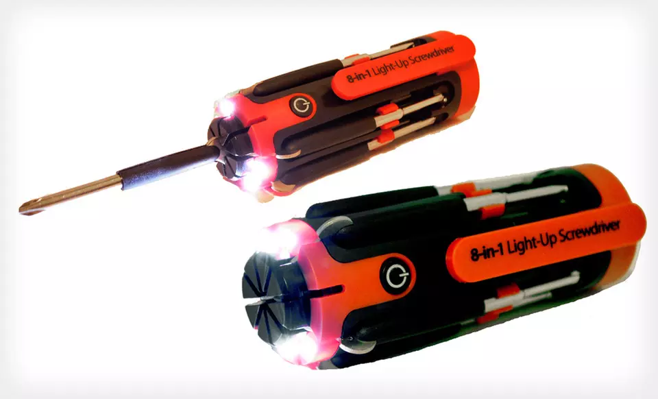 $7.99 for a Perfect Solutions 8-in-1 Light-Up Screwdriver in Red ($24.99 List Price). Free Returns. - Second Medium