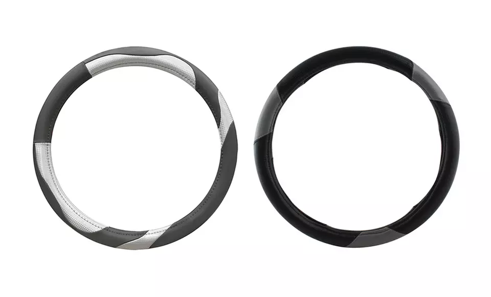 Carbon Fiber Dual Color Steering Wheel Cover. Multiple Colors - Primary Image