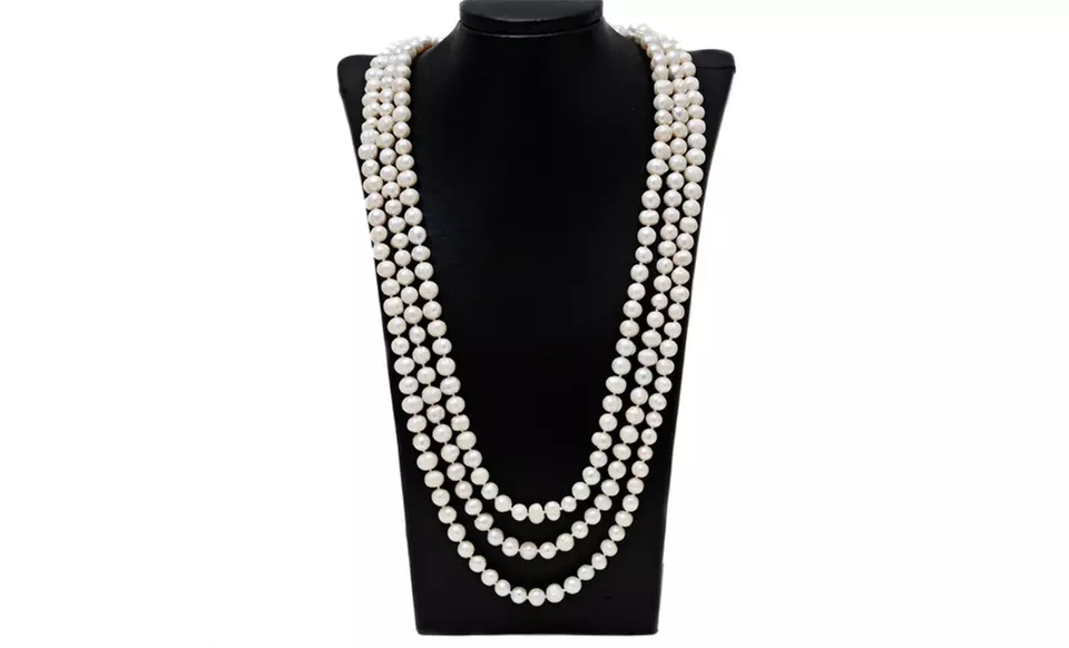100" Genuine White or Peacock Freshwater Pearl Strand Necklaces - Second Medium