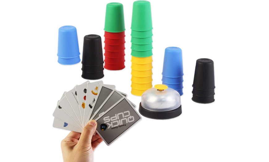 Image 1: Speedy Family Matching Quick Cup Stacking Board Game
