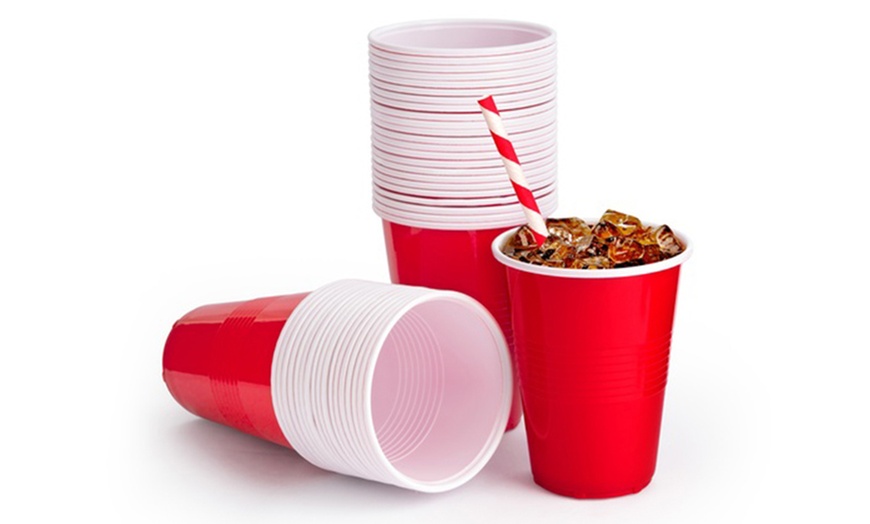 Image 1: Red Disposable Party Cups