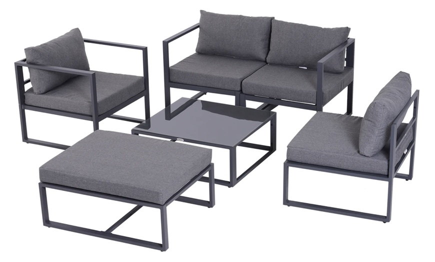 Image 3: Outsunny Sectional Sofa Set with Thick Padded Cushions