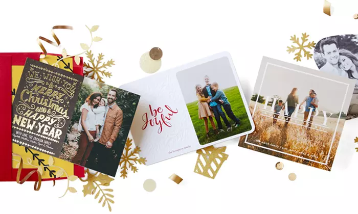 Save 50% off on Holiday Cards & Stationery from Tiny Prints. Two options available. - Primary Image
