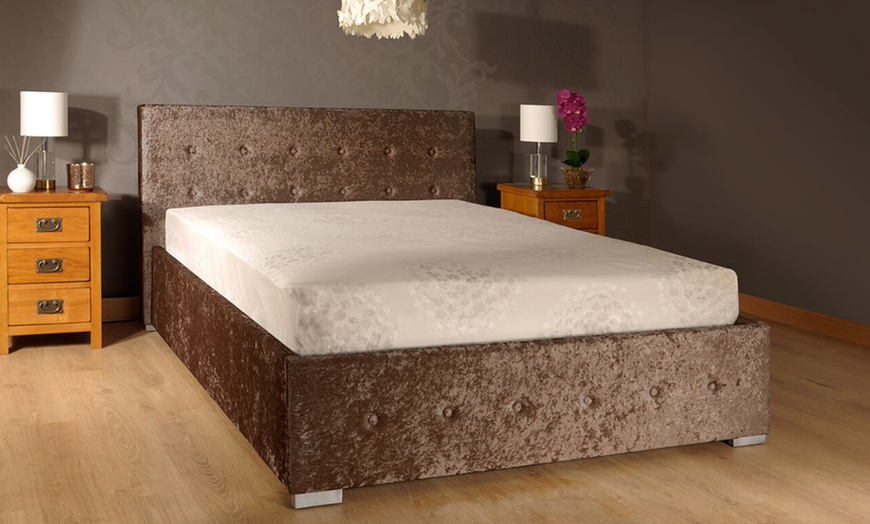 Image 5: Crushed Velvet Ottoman Bedframe with Optional Mattress