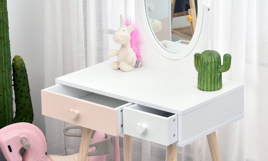 Image 16: Kids Pretend Play Vanity Table