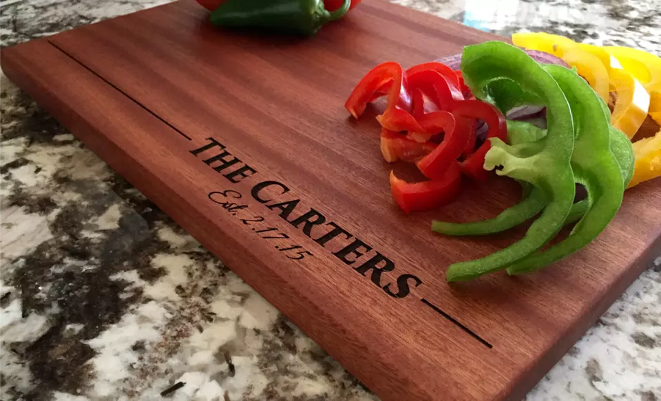 One or Two Large Personalized Mahogany Cutting Boards from Qualtry (Up to 50% Off) - Second Medium