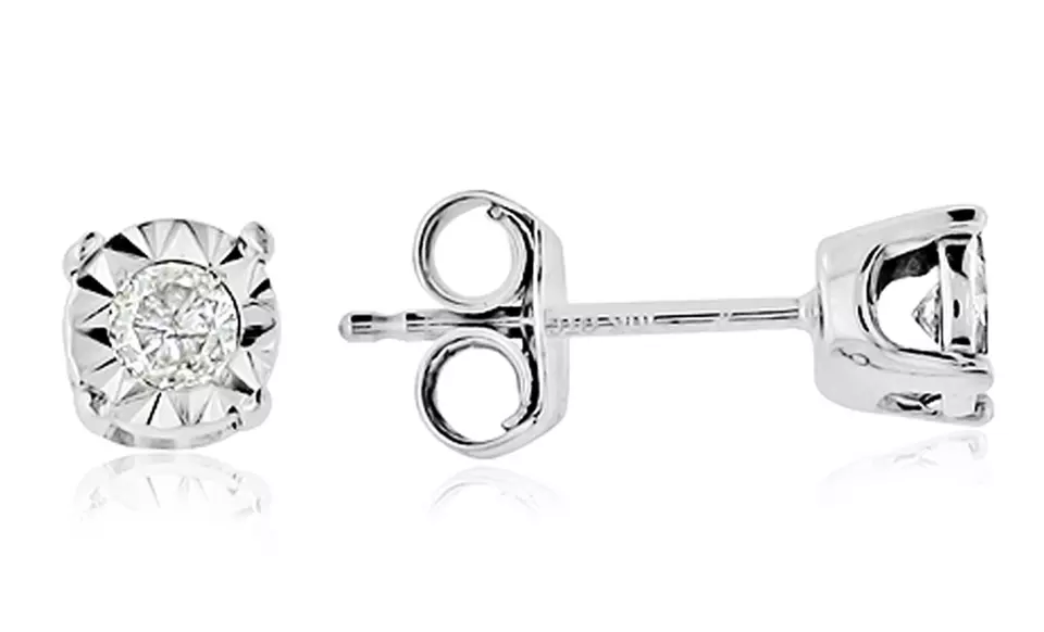 10K White-Gold Diamond Stud Earrings. Multiple Styles. Free Returns. - Second Medium