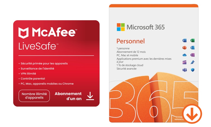 Image 1: Microsoft 365 Personal et McAfee LiveSafe