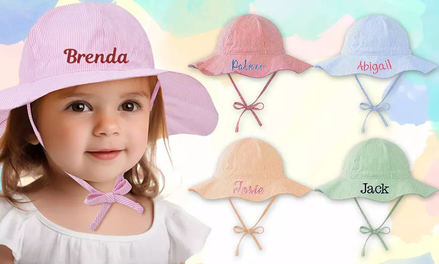 Image 3: Custom Baby Sun Hat 