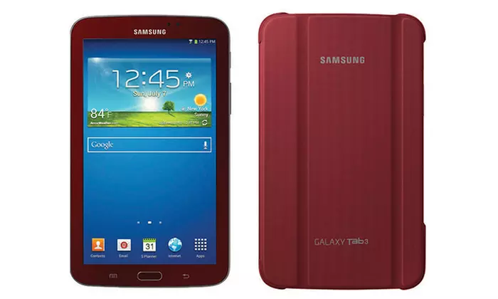 Samsung Galaxy 7" Tab 3 8GB in Garnet Red (Manufacturer Refurbished) - Primary Image