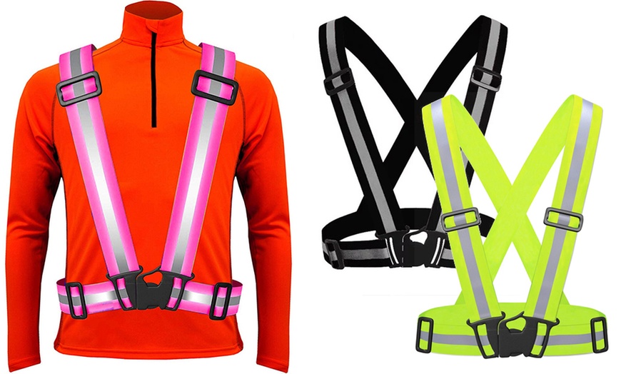 Image 1: Reflective Adjustable Safety Vest