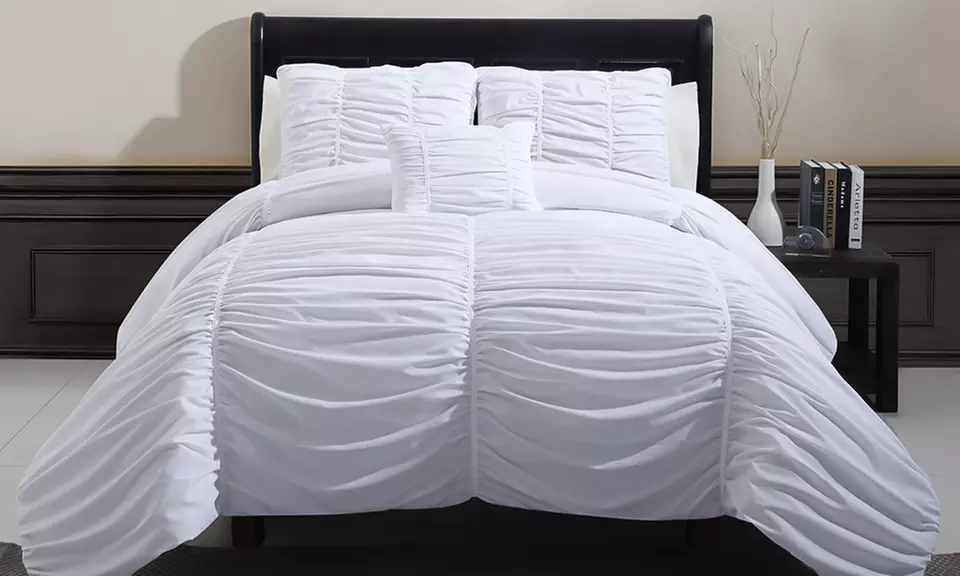Madeira Ruched Queen or King Comforter Set (4-Piece) - Second Medium