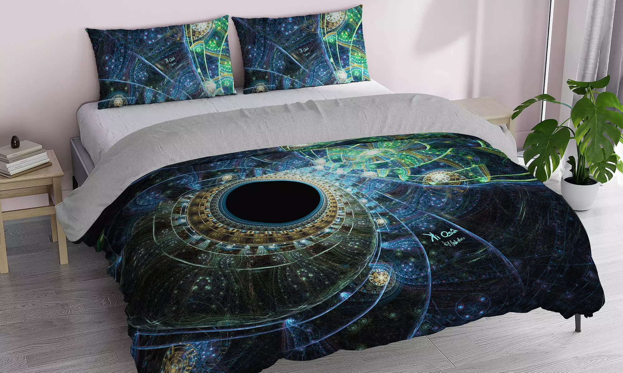 Parure copripiumino Kiosa in stampa digitale