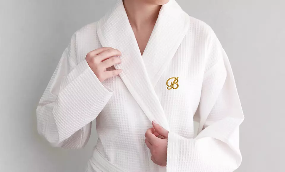 Luxury Hotel & Spa Collection 100% Turkish-Cotton Bathrobe (Up to 73% Off). Monogrammed and Plain Styles. Free Shipping. - Second Medium