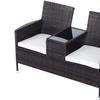 Image 3: Outsunny Two-Seater Rattan-Effect Chair with Middle Table