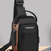 Image 3: Anti-theft Chest Shoulder Crossbody Sling Bag with USB Port