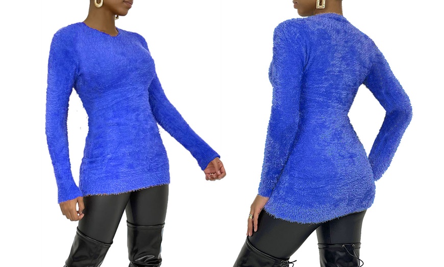 Image 9: Women's Long Sleeve Fluffy Jumper