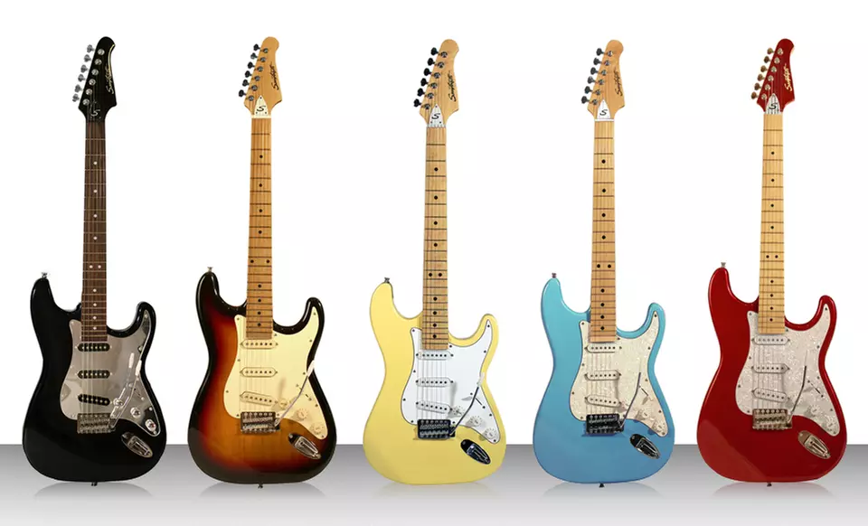 Sawtooth Electric-Guitar Bundle with Strap and Pick Sampler Pack. Multiple Colors Available. Free Returns. - Primary Image