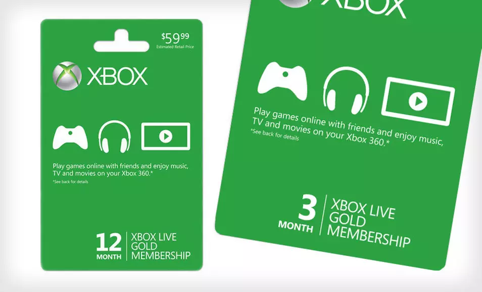 3- or 12-Month Xbox Live Gold Membership Card (Up to 20% Off). Free Shipping. - Second Medium