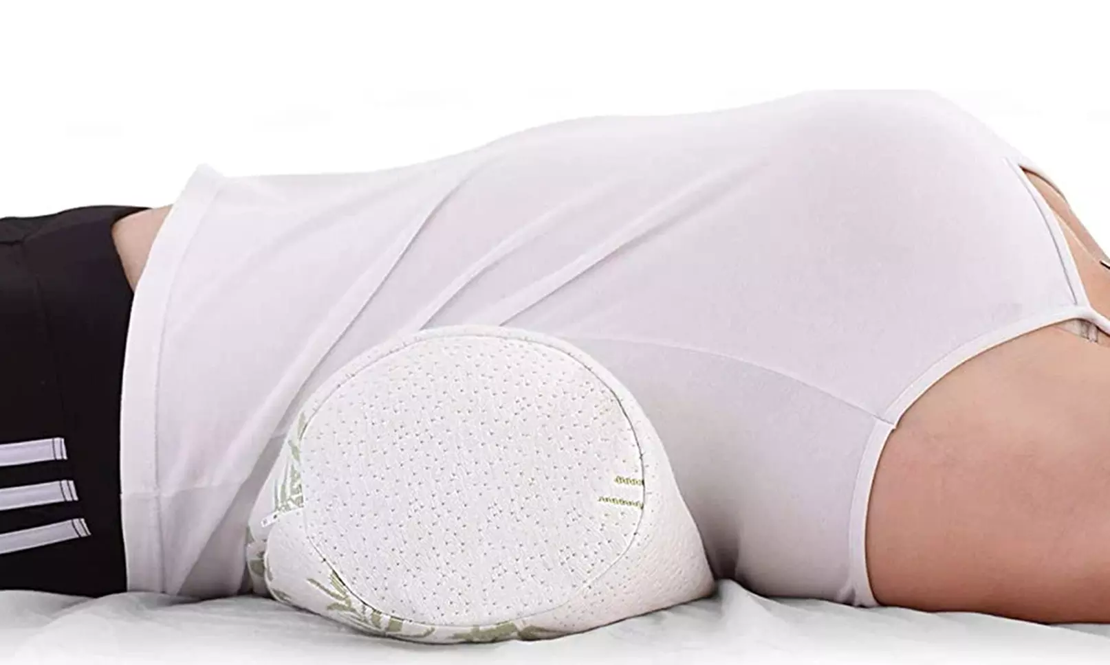 Coussin pour jambes à mousse à mémoire de forme et revêtement bambou