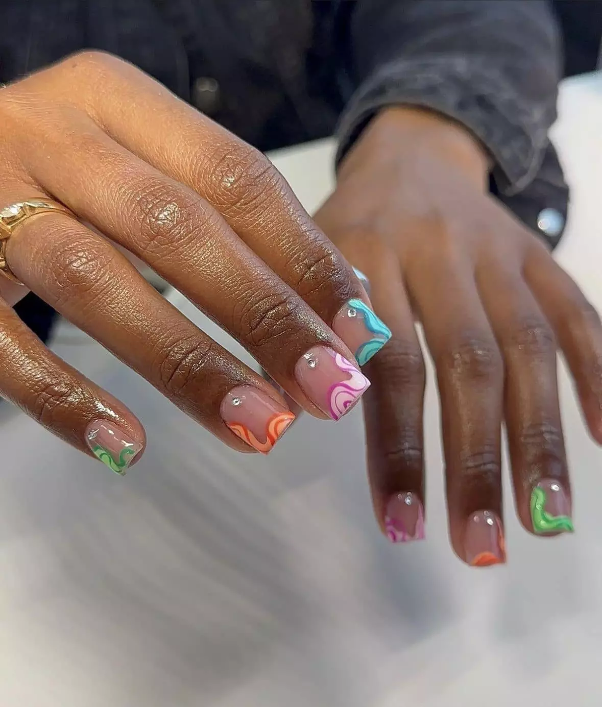 Manicures with Color Coat, Gel, French or Acrylic + Gel Polish Options