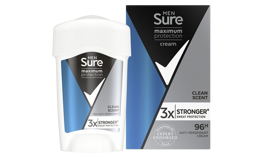 Image 1: Sure Men Maximum Protection Clean Scent Antiperspirant Deodorant Cream