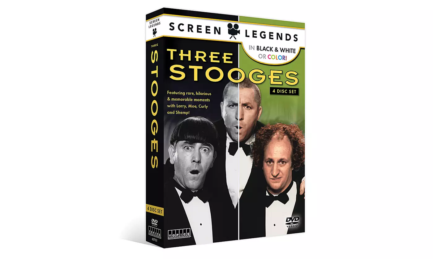 Three Stooges 4-DVD Set in Black and White or Color - Primary Image