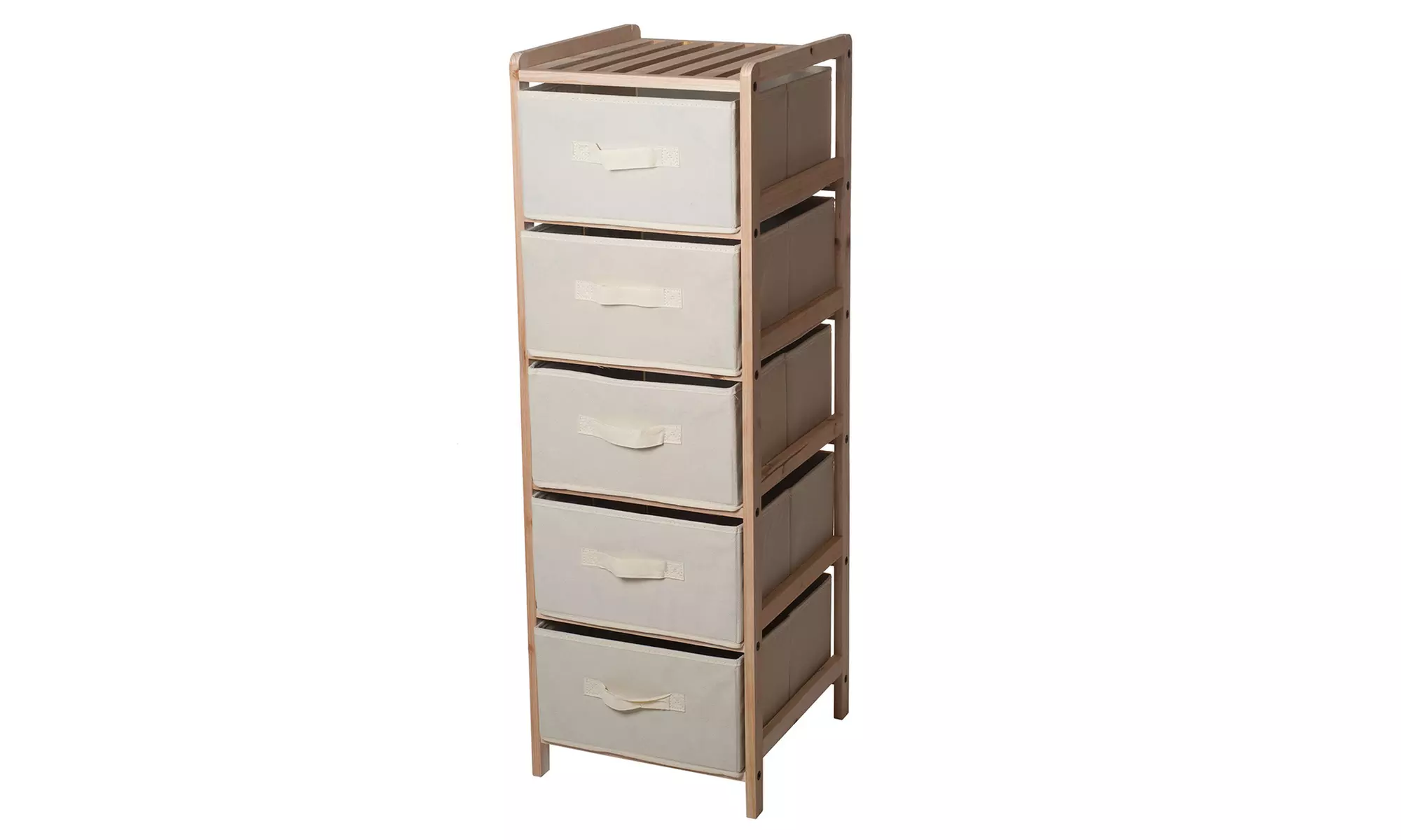 Lavish Home Wood and Fabric Drawer Unit with Shelf Top - Second Medium