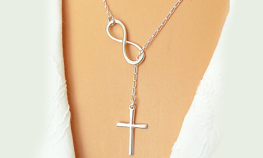 infinity cross necklace silver