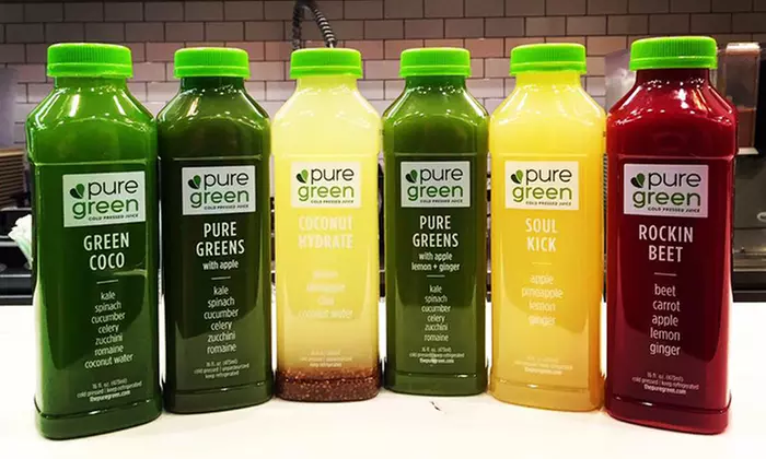 Juice Cleanses or Health Food at Pure Green (Up to 21% Off). Three Options Available.  - Primary Image