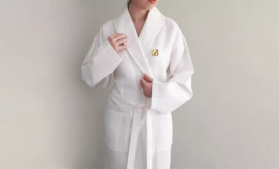 Monogrammed Luxury Hotel & Spa Collection 100% Turkish-Cotton Bathrobe. Multiple Designs Available. Free Returns. - Second Medium