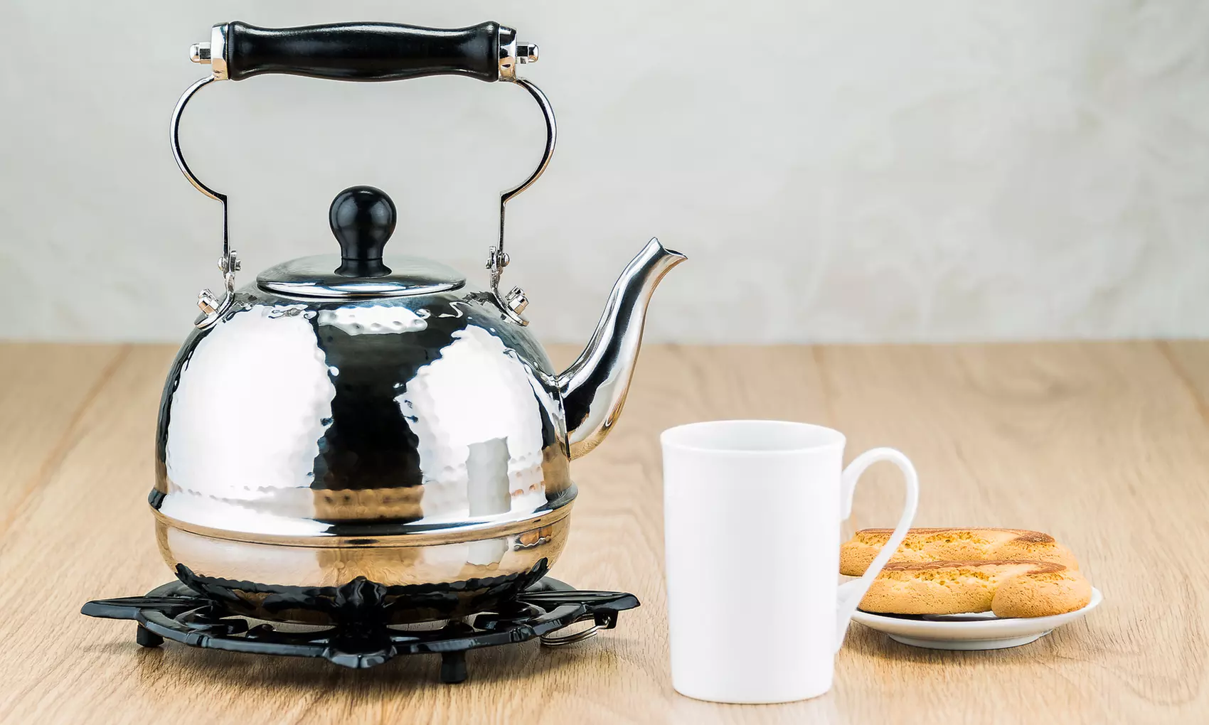 Stainless Steel Hammered Tea Kettle - Primary Image